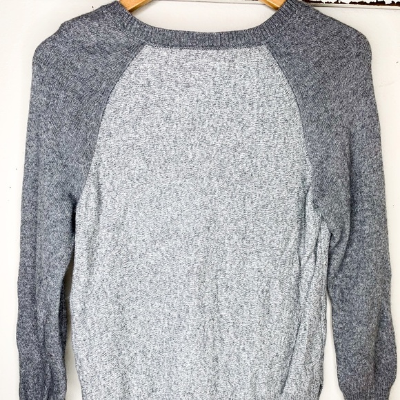 Banana Republic Zip Marled Gray Crewneck Sweater - Picture 4 of 7